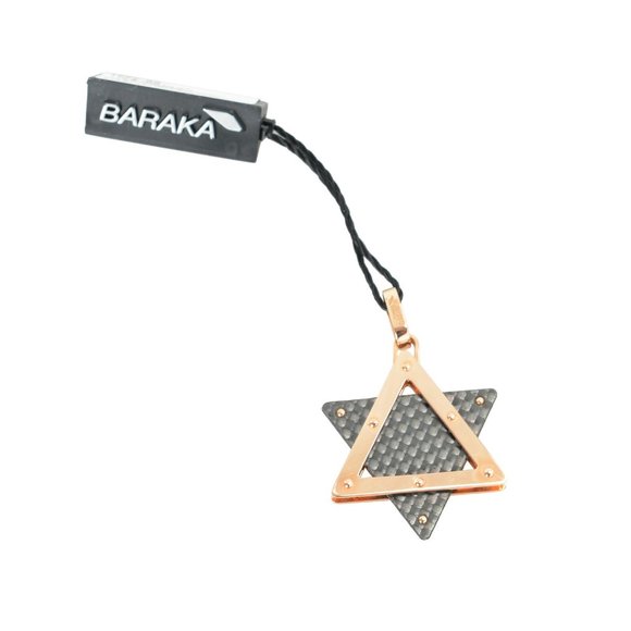 BARAKA Men's ST291121ROC0000000 Rose Gold Carbon Fiber Star Of David Pendant - Picture 2 of 3